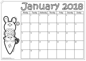 01 - Monthly Journal Page 2018 - January - Black and White-01